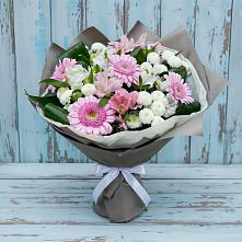 Букет цветов из:  Герберы, Альстромерии и Хризантемы в Кемь