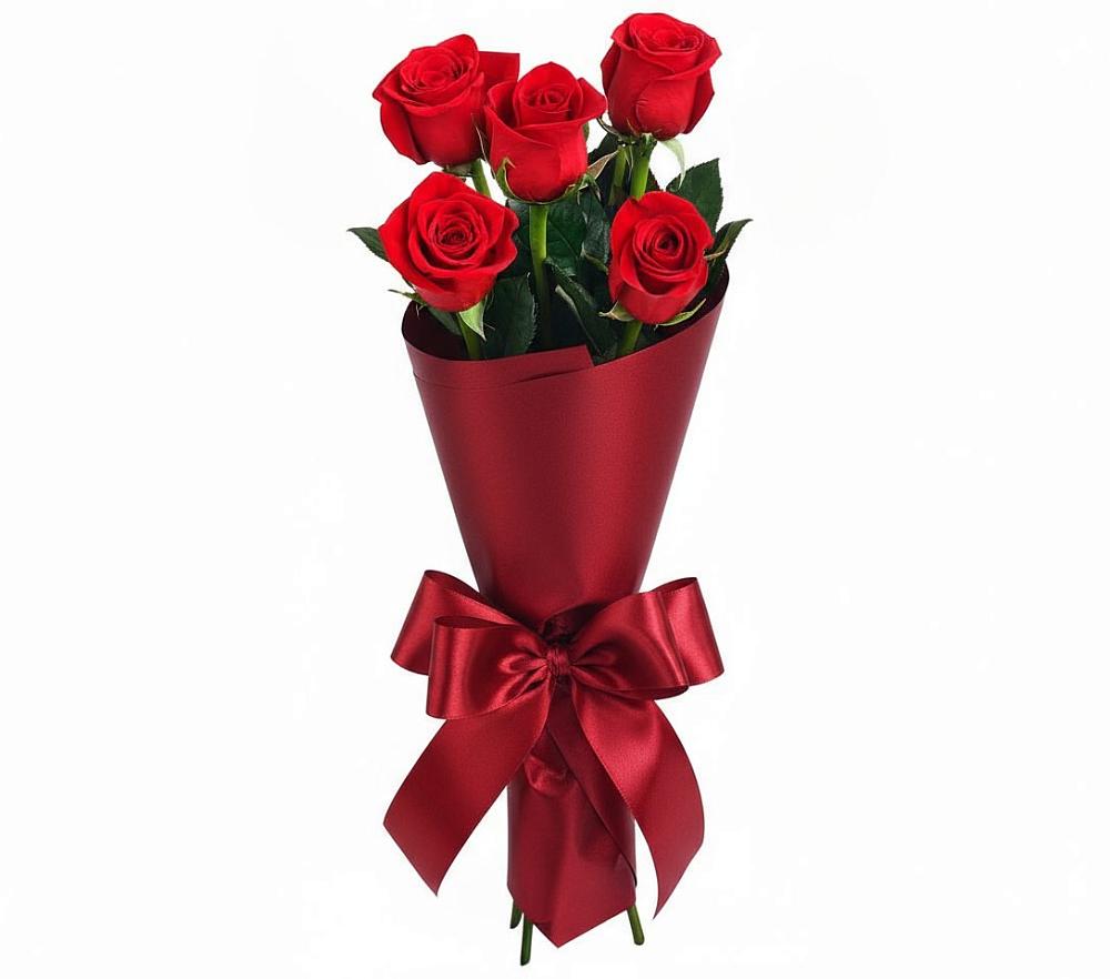 Букет 5 Красных роз Эдлесс Лав в Кемь