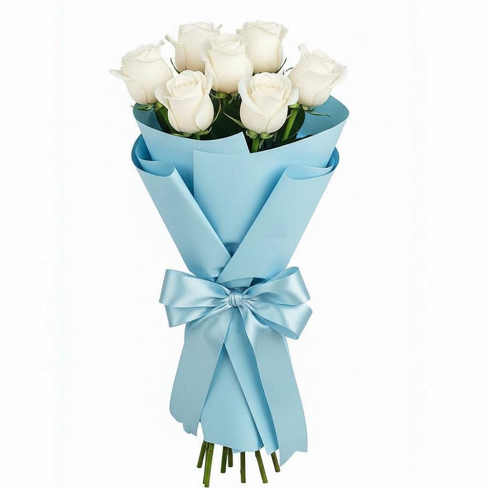 Букет 7 белых роз Проуд в Кемь
