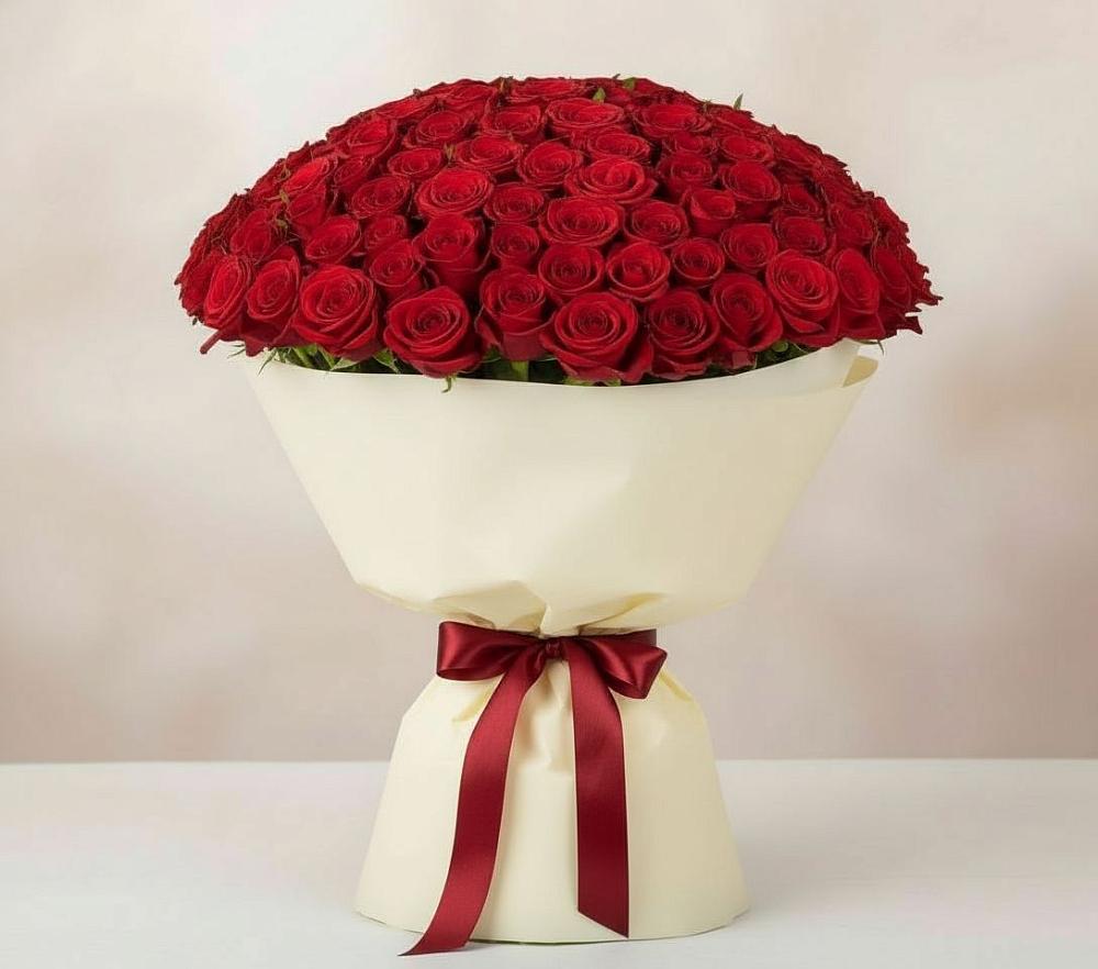 Букет 101 Красная роза Милано в Кемь