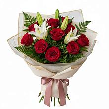 Букет цветов из:  Лилии и Розы #REPLACE_PRED# Кемь