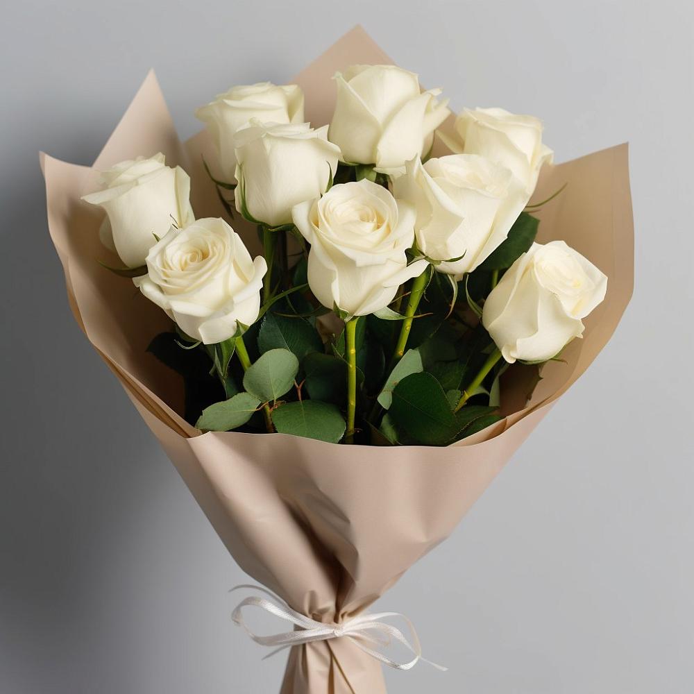 Букет 9 Белых роз Эдлесс Лав в Кемь