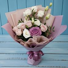 Букет цветов из:  Розы и Лизиантусы в Кемь