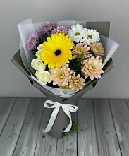 Букет цветов из:  Розы, Герберы и Хризантемы #REPLACE_PRED# Кемь