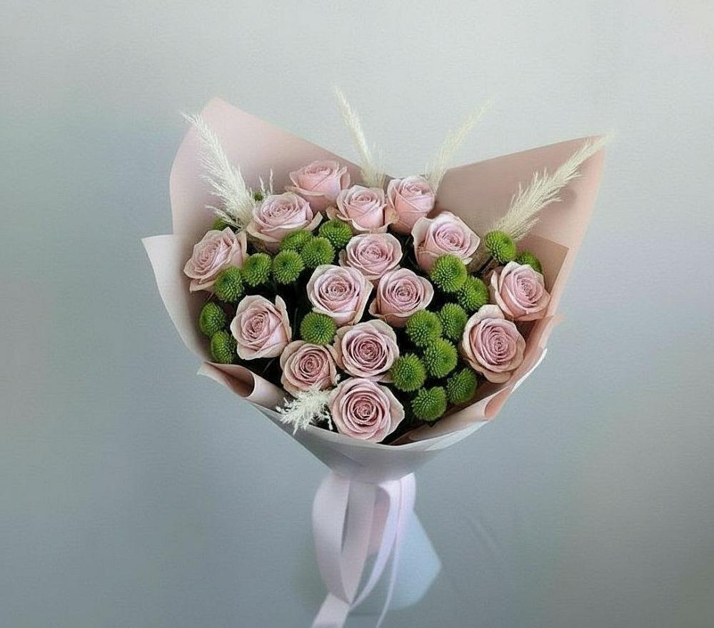 Букет цветов из: Розы и Хризантемы в Кемь