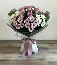 Букет цветов из:  Хризантемы и Розы в Кемь