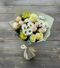 Букет цветов из:  Альстромерии, Розы и Хризантемы в Кемь