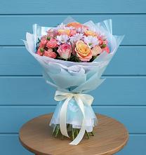 Букет цветов из:  Хризантемы и Розы #REPLACE_PRED# Кемь