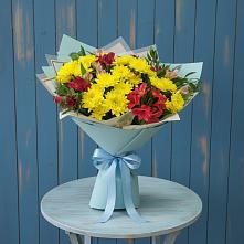 Букет цветов из:  Альстромерии и Хризантемы в Кемь