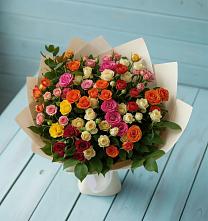 Букет Микс из разноцветных кустовых роз #REPLACE_PRED# Кемь